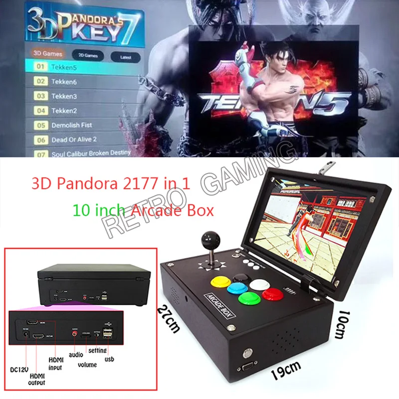 1 player 10 inch LCD Pandora 135pcs 3D Video Games Console 2650 in 1 Installed Recalbox Mini Arcade Machine VGA/HDMI output
1 player 10 inch LCD Pandora 135pcs 3D Video Games Console 2650 in 1 Installed Recalbox Mini Arcade Machine VGA/HDMI output