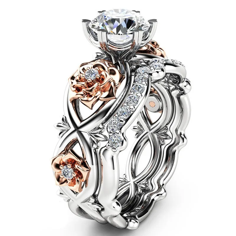 2pcs Austrian Crystal Jewelry Silver Gold Cubic Zircon Rose Flower Wedding Rings For Women Bijoux Femme Engagement Ring Jewelry
2pcs Austrian Crystal Jewelry Silver Gold Cubic Zircon Rose Flower Wedding Rings For Women Bijoux Femme Engagement Ring Jewelry