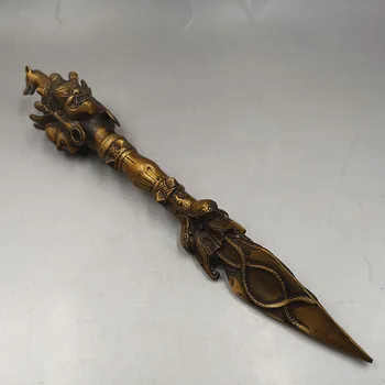 Collection Chinese Pure Brass Carved Tibetan Buddhism Exorcism Tool Exorcism Pestle Decoration Fengshui Statue
Collection Chinese Pure Brass Carved Tibetan Buddhism Exorcism Tool Exorcism Pestle Decoration Fengshui Statue