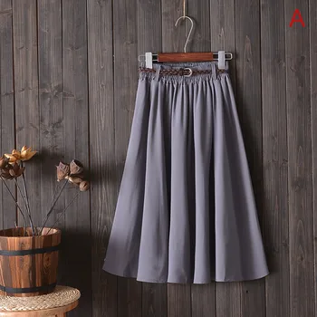 Newly Ladies' Half Skirt Solid Color A-line High Waist Casual Pleated with Belt DO99
Newly Ladies' Half Skirt Solid Color A-line High Waist Casual Pleated with Belt DO99