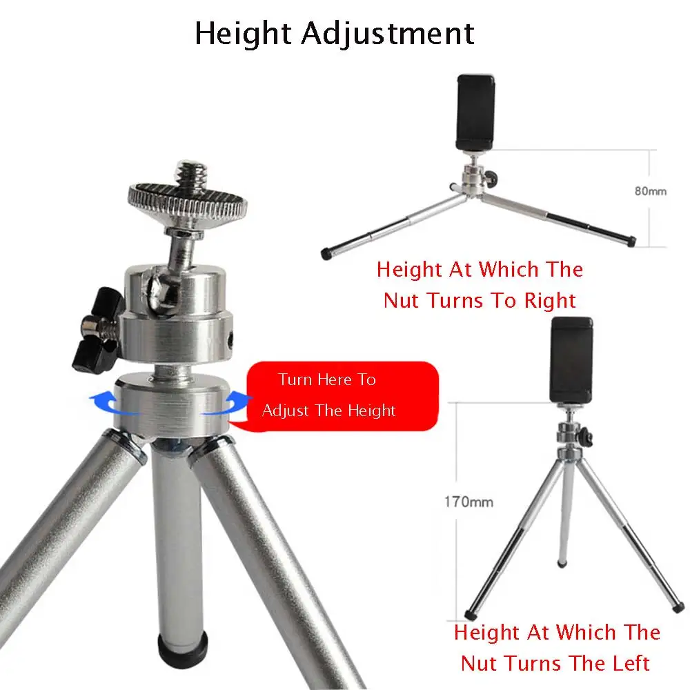 Rovtop Metal Mini Tripod With Phone Holder Remote For Iphone Xiaomi Samsung Android Retractable Tripod Tripod For Digital Camera