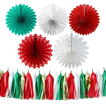 Red Green White Christmas Decoration Set With Paper Fan Decoration Tassel Garland For Xmas Party Home Decoration
Red Green White Christmas Decoration Set With Paper Fan Decoration Tassel Garland For Xmas Party Home Decoration