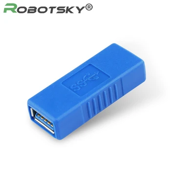 

Robotsky Fast Speed USB3.0 Type A Female to Female Adapter Converter Extension Plug Connector USB 3.0 AF To AF Connector Plugs