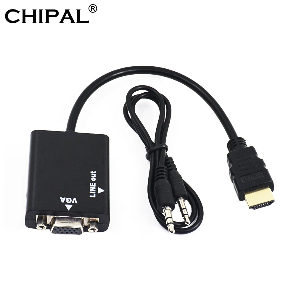 CHIPAL HDMI to VGA Converter Adapter 1080P Digital Audio Cable HDMI2VGA Male To Famale Converter for PC Computer Laptop Tablet
CHIPAL HDMI to VGA Converter Adapter 1080P Digital Audio Cable HDMI2VGA Male To Famale Converter for PC Computer Laptop Tablet