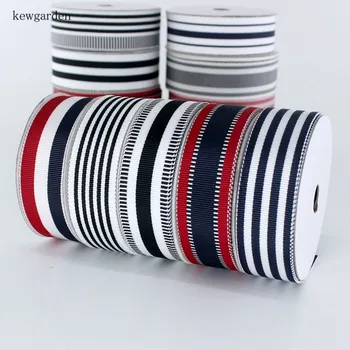 

Kewgarden 25mm 2.5cm Wavy Edge Stripe Grosgrain Ribbons Handmade Tape DIY Bowknot Satin Ribbon Garment Accessories 10 Yard / lot