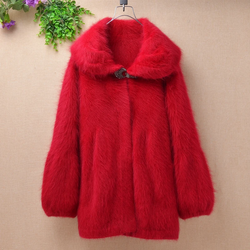 Top quality Elegant thick warm fluffy 100% mink cashmere cardigan lady Women loose bubble sleeves angora fur sweater coat winter
Top quality Elegant thick warm fluffy 100% mink cashmere cardigan lady Women loose bubble sleeves angora fur sweater coat winter