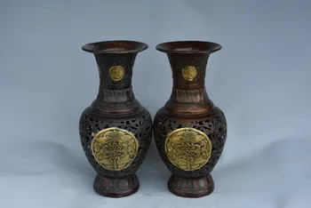 Very rare Qing Dynasty Openwork carving brass gilt vase,Butterfly,A pair
Very rare Qing Dynasty Openwork carving brass gilt vase,Butterfly,A pair