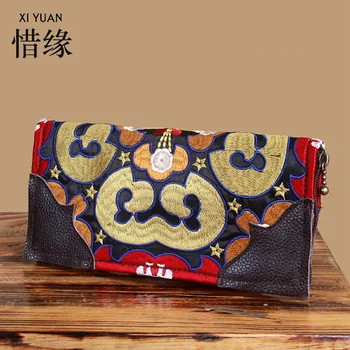 XIYUAN BRAND fashion soft women wallet Genuine Leather purse zipper wallet woman ladies handbags hand embroidery purse ethnic
XIYUAN BRAND fashion soft women wallet Genuine Leather purse zipper wallet woman ladies handbags hand embroidery purse ethnic