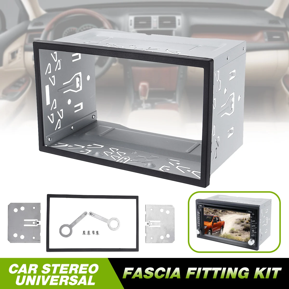Car 2 Din Universal Radio Panel Car Van Fascia Panel Stereo Radio Frame Durable Metal Radio Panel Mounting Cage Frame kit 1 SET
Car 2 Din Universal Radio Panel Car Van Fascia Panel Stereo Radio Frame Durable Metal Radio Panel Mounting Cage Frame kit 1 SET