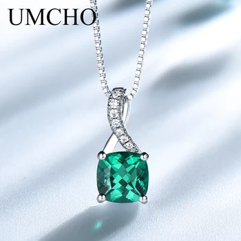 UMCHO Real 925 Sterling Silver Necklace Created Square Emerald Gemstone Necklaces & Pendants For Women Party Gift With Chain
UMCHO Real 925 Sterling Silver Necklace Created Square Emerald Gemstone Necklaces & Pendants For Women Party Gift With Chain