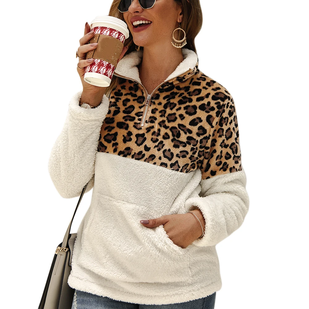 Women'S Winter Warm Plus Velvet Jacket 2019 New Loose Casual Hoodie Female Leopard Pocket Hooded Pullover Jacket Female
Women'S Winter Warm Plus Velvet Jacket 2019 New Loose Casual Hoodie Female Leopard Pocket Hooded Pullover Jacket Female