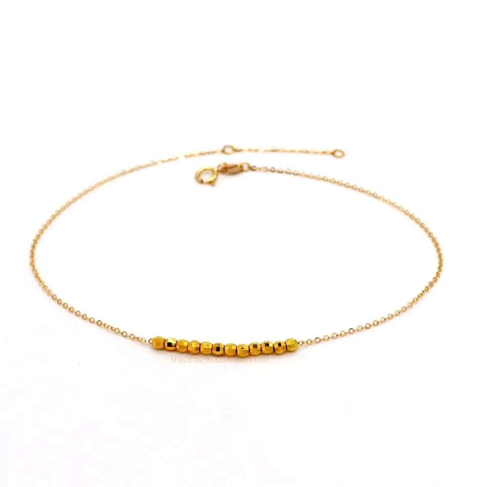 G18K gold o word chain slightly smile bracelet anklet 2.5mm laser bead spacer beads loose beads accessories
G18K gold o word chain slightly smile bracelet anklet 2.5mm laser bead spacer beads loose beads accessories