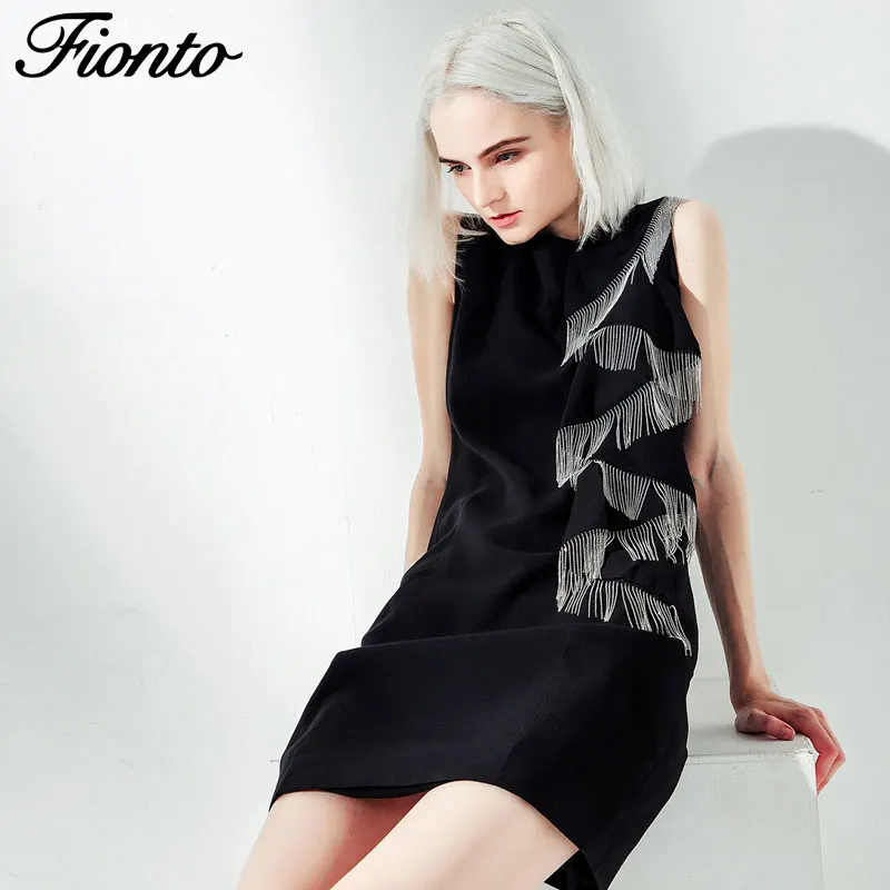 Fionto 2019 Top Design Round Beads Floating Wave Style Sleeveless Black Dress
Fionto 2019 Top Design Round Beads Floating Wave Style Sleeveless Black Dress