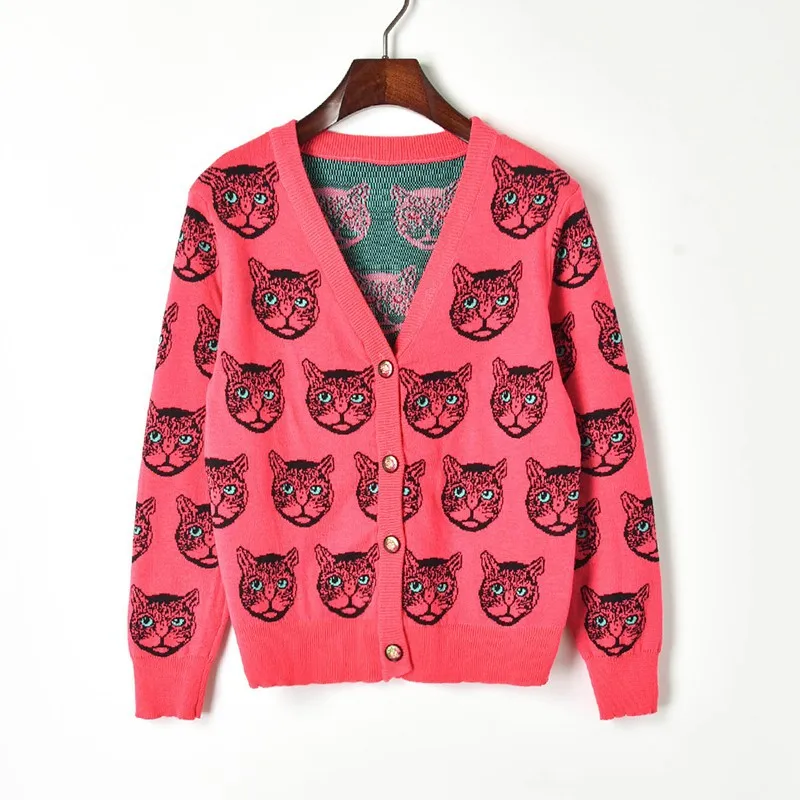 Wool Bend Cardigan Sweater Women 2019 Spring Single Breasted V-neck Cat Head Pattern Jacquard Cardigan Cute Female Sweater Coat
Wool Bend Cardigan Sweater Women 2019 Spring Single Breasted V-neck Cat Head Pattern Jacquard Cardigan Cute Female Sweater Coat