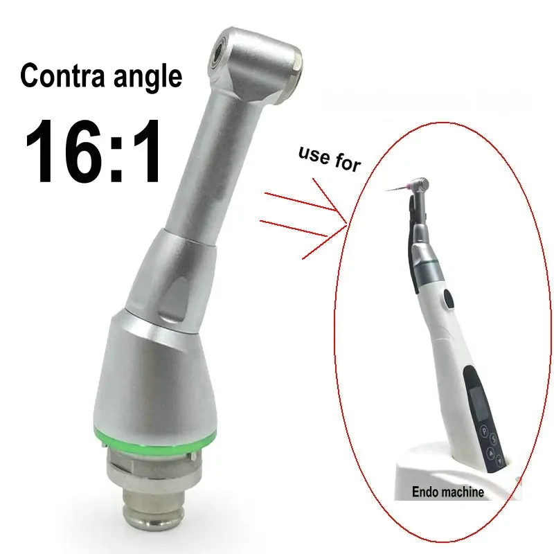 Dental Contra angle 16:1 Reduction Contra Angle Push Head for Cordless Endodontic machine dentist Endo machine tool Motor
Dental Contra angle 16:1 Reduction Contra Angle Push Head for Cordless Endodontic machine dentist Endo machine tool Motor