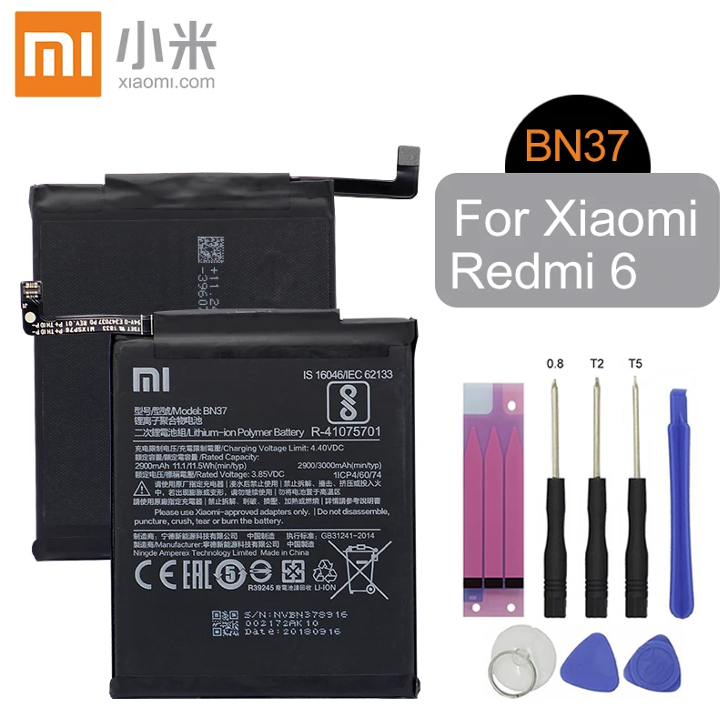 Xiao Mi 100% Genuine Original Phone Battery BN37 For Xiaomi Redmi 6 Hongmi 6A 2900mAh high quality Replacement Battery Retail pa
Xiao Mi 100% Genuine Original Phone Battery BN37 For Xiaomi Redmi 6 Hongmi 6A 2900mAh high quality Replacement Battery Retail pa