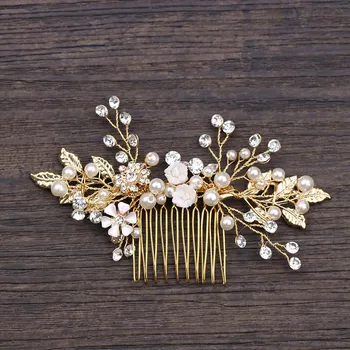 Golden Metal Leaf Hair Combs Jewellery Bride Pearl Hair Comb Tiaras Headpiece Hair Jewelry Wedding Bridal Hair Accessories
Golden Metal Leaf Hair Combs Jewellery Bride Pearl Hair Comb Tiaras Headpiece Hair Jewelry Wedding Bridal Hair Accessories