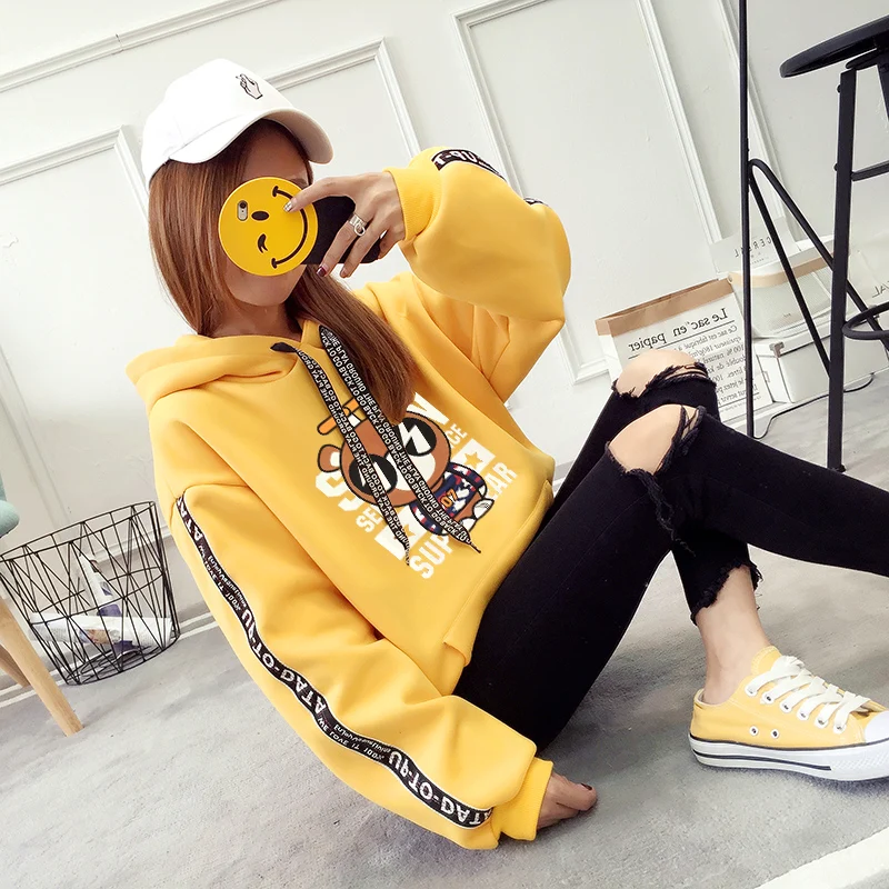 Women's Hoodies Autumn Winter New Harajuku Kawaii Sudadera Cartoon Print Pullovers Loose Korean Hooded Sweatshirt Women Clothing
Women's Hoodies Autumn Winter New Harajuku Kawaii Sudadera Cartoon Print Pullovers Loose Korean Hooded Sweatshirt Women Clothing
