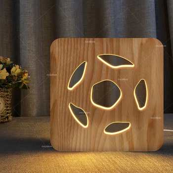 Creative soccer design wooden lamp warm light USB power unique gift room lighting decor
Creative soccer design wooden lamp warm light USB power unique gift room lighting decor