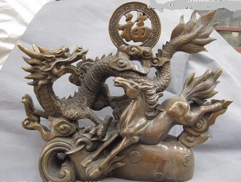 free shipping 001723 Chinese Folk Copper Bronze Feng shui lucky Wealth Fu Dragon Play Horse Statue
free shipping 001723 Chinese Folk Copper Bronze Feng shui lucky Wealth Fu Dragon Play Horse Statue