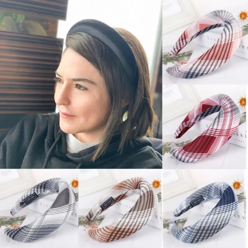 European 90s Retro Plaid Wide Headband Milk Fiber Thicken Sponge Padded Wide Hair Hoop Women Sweet Party Styling Hair Accessory
European 90s Retro Plaid Wide Headband Milk Fiber Thicken Sponge Padded Wide Hair Hoop Women Sweet Party Styling Hair Accessory