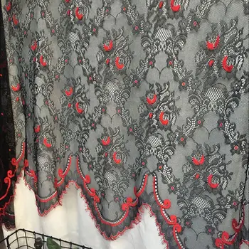 3 Meters per piece eyelash french lace chantilly tissue black with red color! 2018 September new women gowns lace nice!Lucy's 
3 Meters per piece eyelash french lace chantilly tissue black with red color! 2018 September new women gowns lace nice!Lucy's