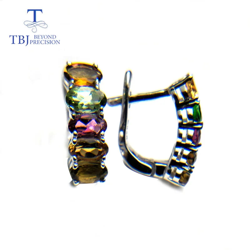 TBJ, natural fancy color tourmaline clasp earring Romantic simple design gemstone earring 925 silver for girls with gift box
TBJ, natural fancy color tourmaline clasp earring Romantic simple design gemstone earring 925 silver for girls with gift box
