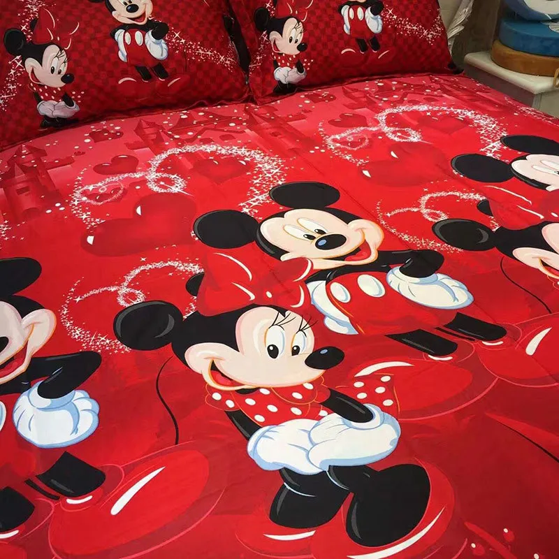 Mickey Minnie Bedding Sets Single Double Queen King Cartoon Duvet