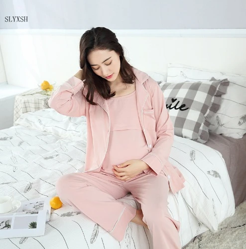 3Pcs Coat + pant + t shirt Women Maternity Pajama clothing Set Soft pajamas Home wear Cotton Set Sleepwear Plus Size clothes
3Pcs Coat + pant + t shirt Women Maternity Pajama clothing Set Soft pajamas Home wear Cotton Set Sleepwear Plus Size clothes