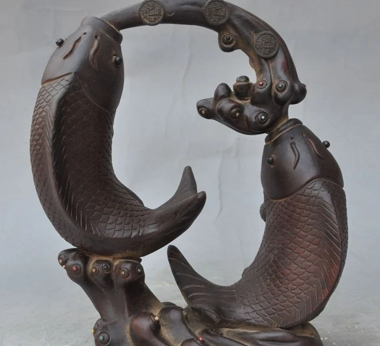 old chinese yixing zisha pottery fengshui animal 2 fish wealth money coin statue
old chinese yixing zisha pottery fengshui animal 2 fish wealth money coin statue