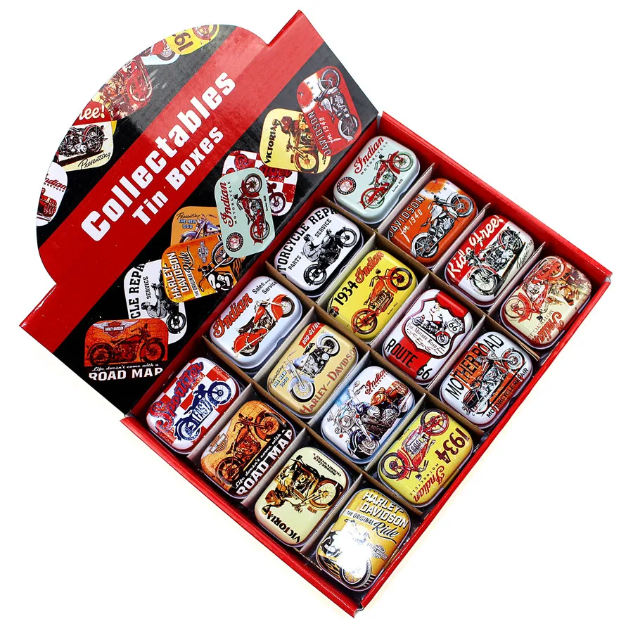 Image American Style Mini Diy Tin Box Vintage Handmade Small Metal Tins Storage Box Organizer Pill Tea Coin Case Container 12pcs lot