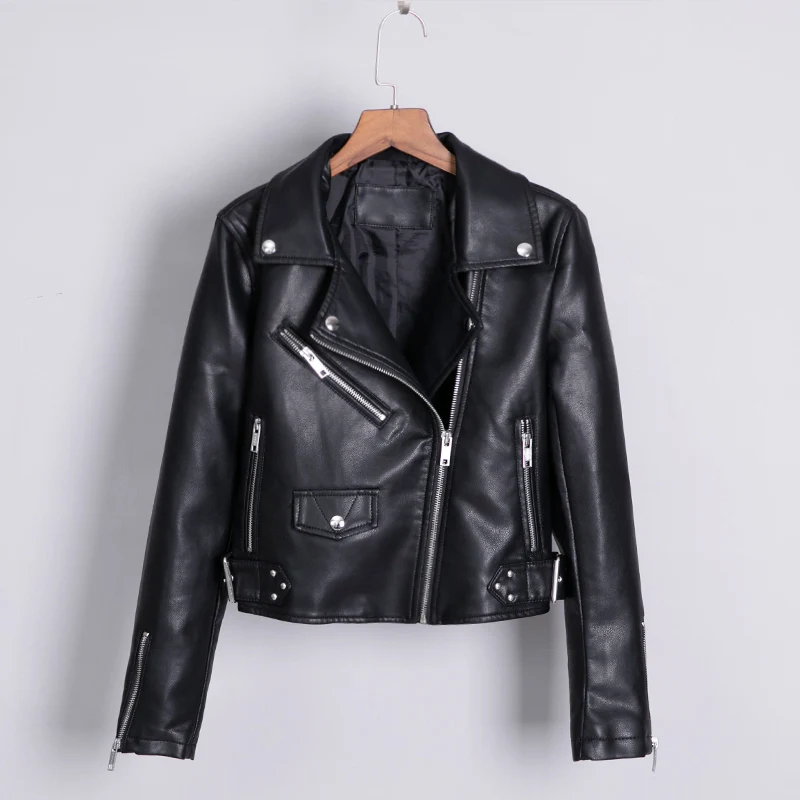 Pu Leather Jacket Women 2019 New Motorcycle Coat Zipper Outerwear Jacket Short Faux Leather Biker Jacket Soft Jacket Female
Pu Leather Jacket Women 2019 New Motorcycle Coat Zipper Outerwear Jacket Short Faux Leather Biker Jacket Soft Jacket Female