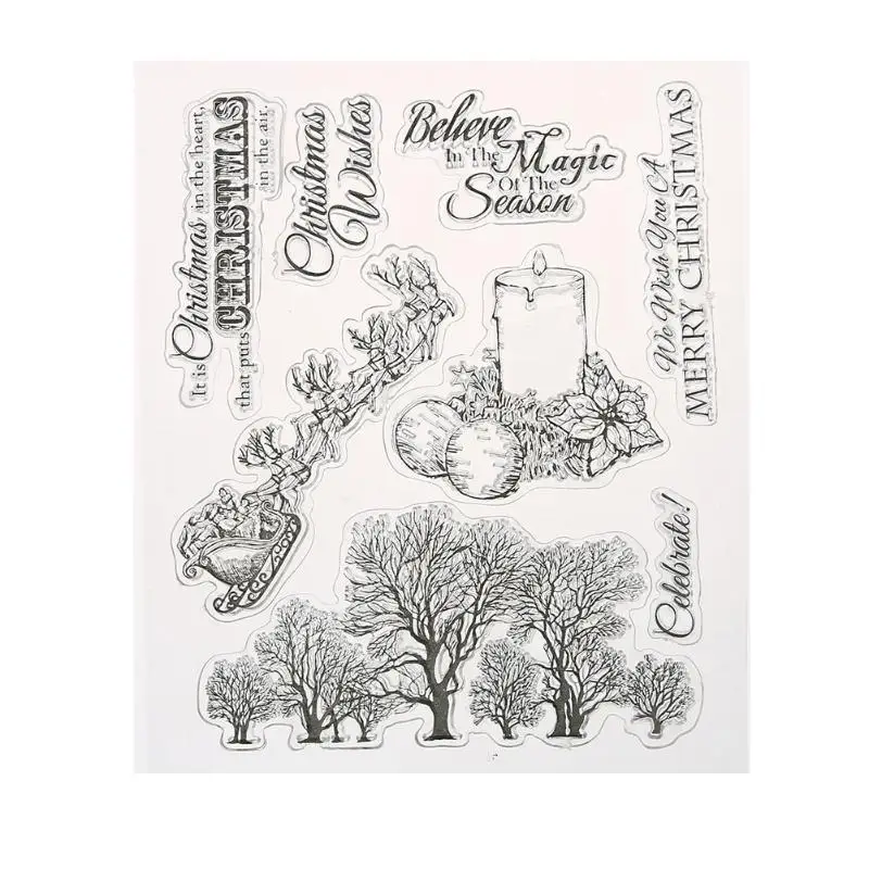 Merry Christmas Forest Candle Transparent Clear Stamps Silicone Stamping Seals for Scrapbooking DIY Photo Album Cards Decoration
Merry Christmas Forest Candle Transparent Clear Stamps Silicone Stamping Seals for Scrapbooking DIY Photo Album Cards Decoration