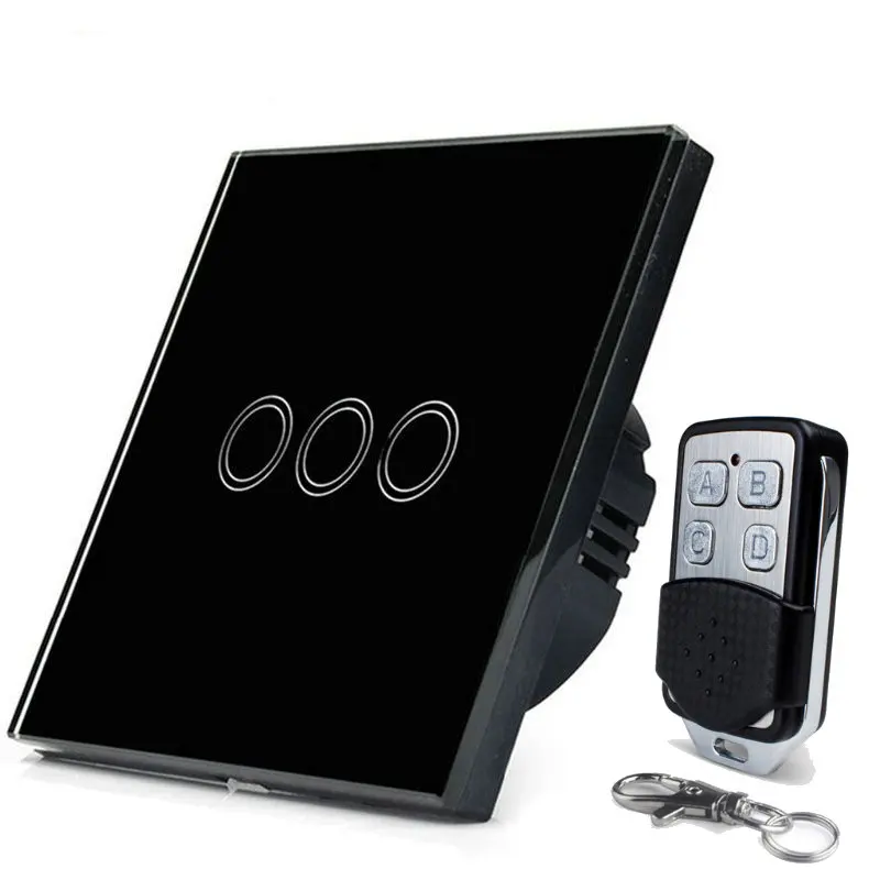 Wireless Remote Control Switch, RF433 Smart Light Switches 220V 1/2/3 Gang Touch Switch With Luxury Glass Panel 86 Type
Wireless Remote Control Switch, RF433 Smart Light Switches 220V 1/2/3 Gang Touch Switch With Luxury Glass Panel 86 Type