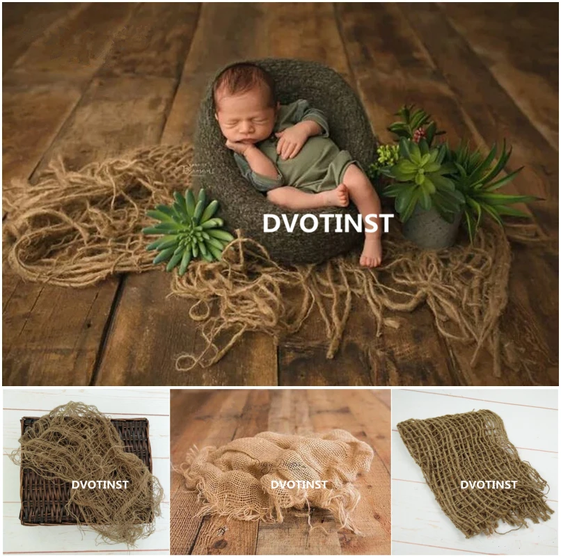 Dvotinst реквизит для фотосъемки новорожденных какай льняной Конопляный фон одеяло