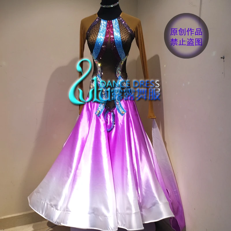 Women swing tango waltz Smooth us 8 dance competition dress sleeve Gradation ballroom dance dress 
Women swing tango waltz Smooth us 8 dance competition dress sleeve Gradation ballroom dance dress