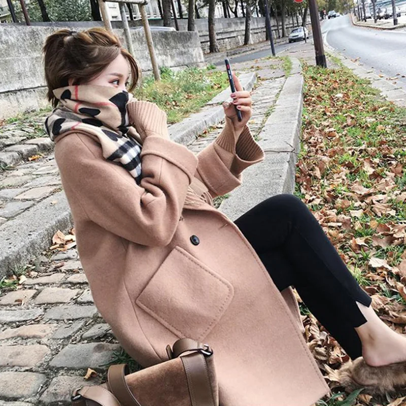 Office Lady Slim Women Long Wool Blend Coat Single Button Cashmere Jacket Turn-down Collar Ladies Coats
Office Lady Slim Women Long Wool Blend Coat Single Button Cashmere Jacket Turn-down Collar Ladies Coats