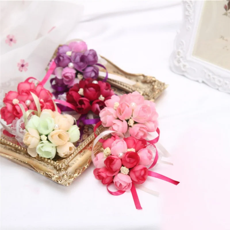 Girls Bridesmaid Wedding Prom Party Artificial Flower Wrist Flowers Corsage Bracelet Fabric Hand Flowers with Elastic Wirstband
Girls Bridesmaid Wedding Prom Party Artificial Flower Wrist Flowers Corsage Bracelet Fabric Hand Flowers with Elastic Wirstband