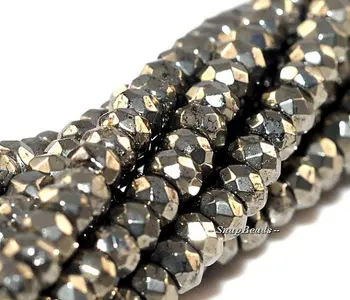 4x3mm Palazzo Iron Pyrite Gemstones Grade AA Micro Faceted Rondelle Loose Beads 5 inch (90106996-147)
4x3mm Palazzo Iron Pyrite Gemstones Grade AA Micro Faceted Rondelle Loose Beads 5 inch (90106996-147)