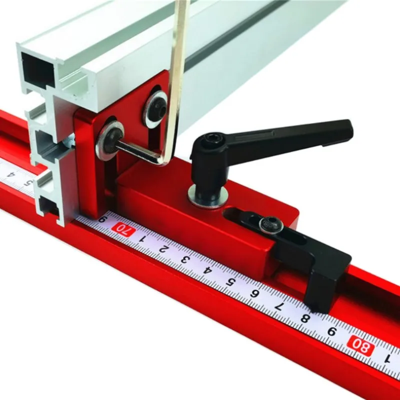 

woodworking 45 type T-tracks chute backing connector woodworking Miter rail chute connector 75mm height with T-tracks Stop