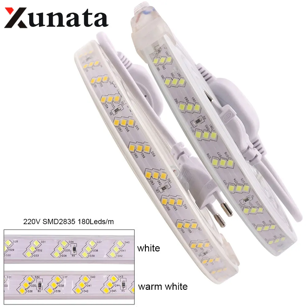 220V 2835 180Leds/m LED Strip Light 1M Three Rows Led Strip Waterproof Flexible Tape Lights Home Decoration Backlight Tiras Led
220V 2835 180Leds/m LED Strip Light 1M Three Rows Led Strip Waterproof Flexible Tape Lights Home Decoration Backlight Tiras Led