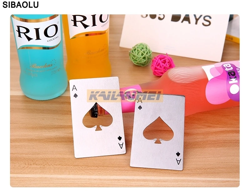 200pcs Portable Stainless Steel Poker Shaped Beer Bottle Opener Credit Cards Size For Wallet Bar Tools Kitchen Gadgets
200pcs Portable Stainless Steel Poker Shaped Beer Bottle Opener Credit Cards Size For Wallet Bar Tools Kitchen Gadgets