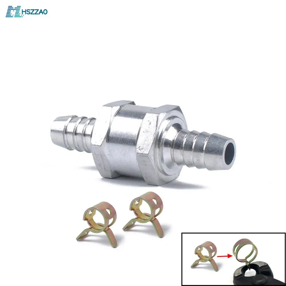 New 6MM 1/4"Aluminium Alloy Fuel Non Return Check Valve One Way Petrol Diesel w/ 10mm Spring Clip For Cars,Motorcycle,Ship
New 6MM 1/4"Aluminium Alloy Fuel Non Return Check Valve One Way Petrol Diesel w/ 10mm Spring Clip For Cars,Motorcycle,Ship