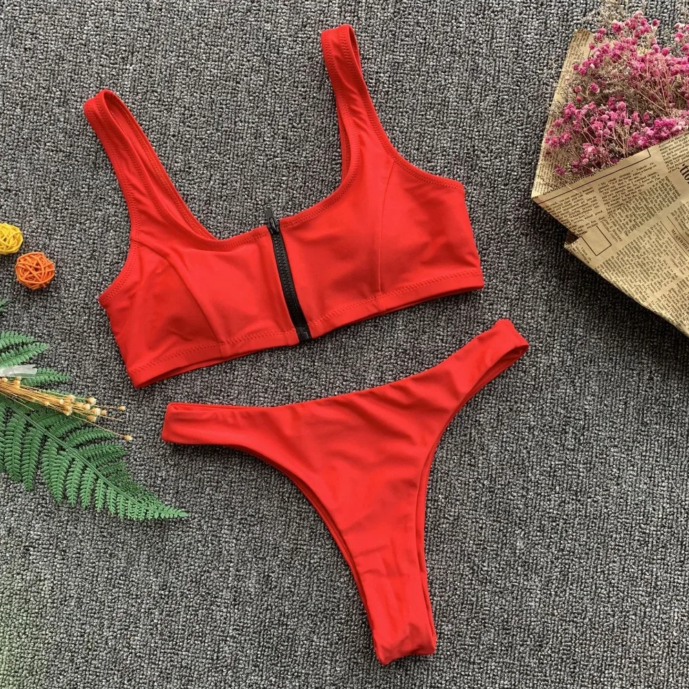 Sexy zipper bikini set 2019 Sport tankini swimwear women Swimsuit female Push up two-piece suit summer style bathing suit Biquin
Sexy zipper bikini set 2019 Sport tankini swimwear women Swimsuit female Push up two-piece suit summer style bathing suit Biquin