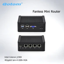 Мини ПК Qotom Barebone Nano Itx J1900 4 мини компьютер intel lan сервер pfsense Linux