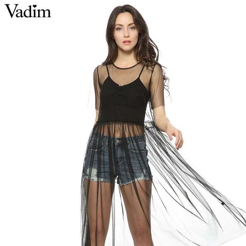 Women sexy transparent black mesh pleated dress short sleeve o neck vestidos female fashion brand pleated dresses QZ2699
Women sexy transparent black mesh pleated dress short sleeve o neck vestidos female fashion brand pleated dresses QZ2699