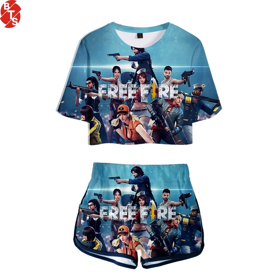 Popular Game Free Fire 2018 3D Printed Women Summer Two Piece Sets Trendy Short Sleeve Crop Top+Shorts Girls Casual Sexy Clothes
Popular Game Free Fire 2018 3D Printed Women Summer Two Piece Sets Trendy Short Sleeve Crop Top+Shorts Girls Casual Sexy Clothes