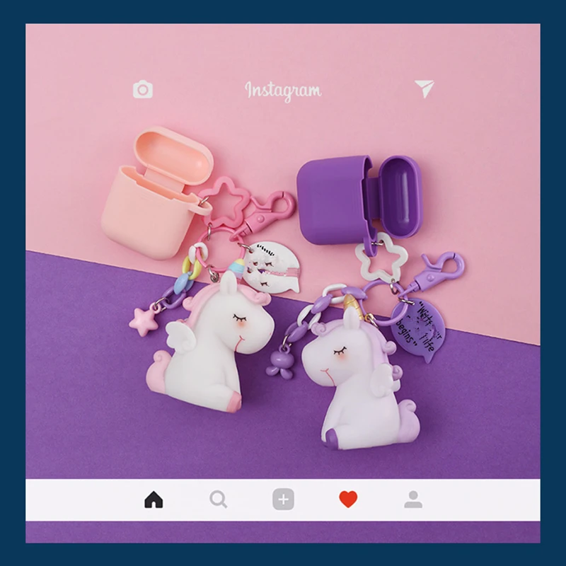 Luxury Cute Unicorn Cartoon Rainbow Star Pink Silicone Wireless Bluetooth Earphone Case For Apple AirPods 1 2 Charging headest
Luxury Cute Unicorn Cartoon Rainbow Star Pink Silicone Wireless Bluetooth Earphone Case For Apple AirPods 1 2 Charging headest