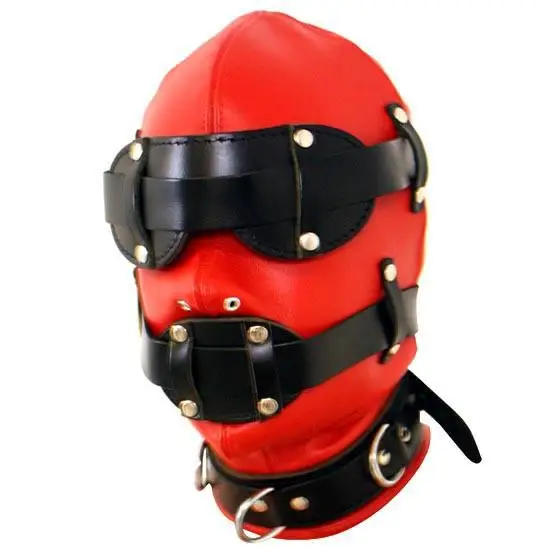 2016 Hot Leather Bondage Dual Color Sensory Deprivation Hood Total Enclosure Head Mask with Snap on Blindfold Fetish Costume
2016 Hot Leather Bondage Dual Color Sensory Deprivation Hood Total Enclosure Head Mask with Snap on Blindfold Fetish Costume