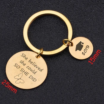 Circular Combination Keychain Engraved She Believed She Could So She Did Stick Figure Butterfly For 2019 Graduation Gift
Circular Combination Keychain Engraved She Believed She Could So She Did Stick Figure Butterfly For 2019 Graduation Gift